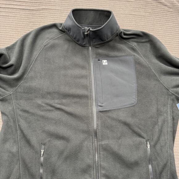 Huk Coastline Fleece Jacket Mens 2XL Black Full Zip Outdoor Fishing XXL New - Picture 10 of 10